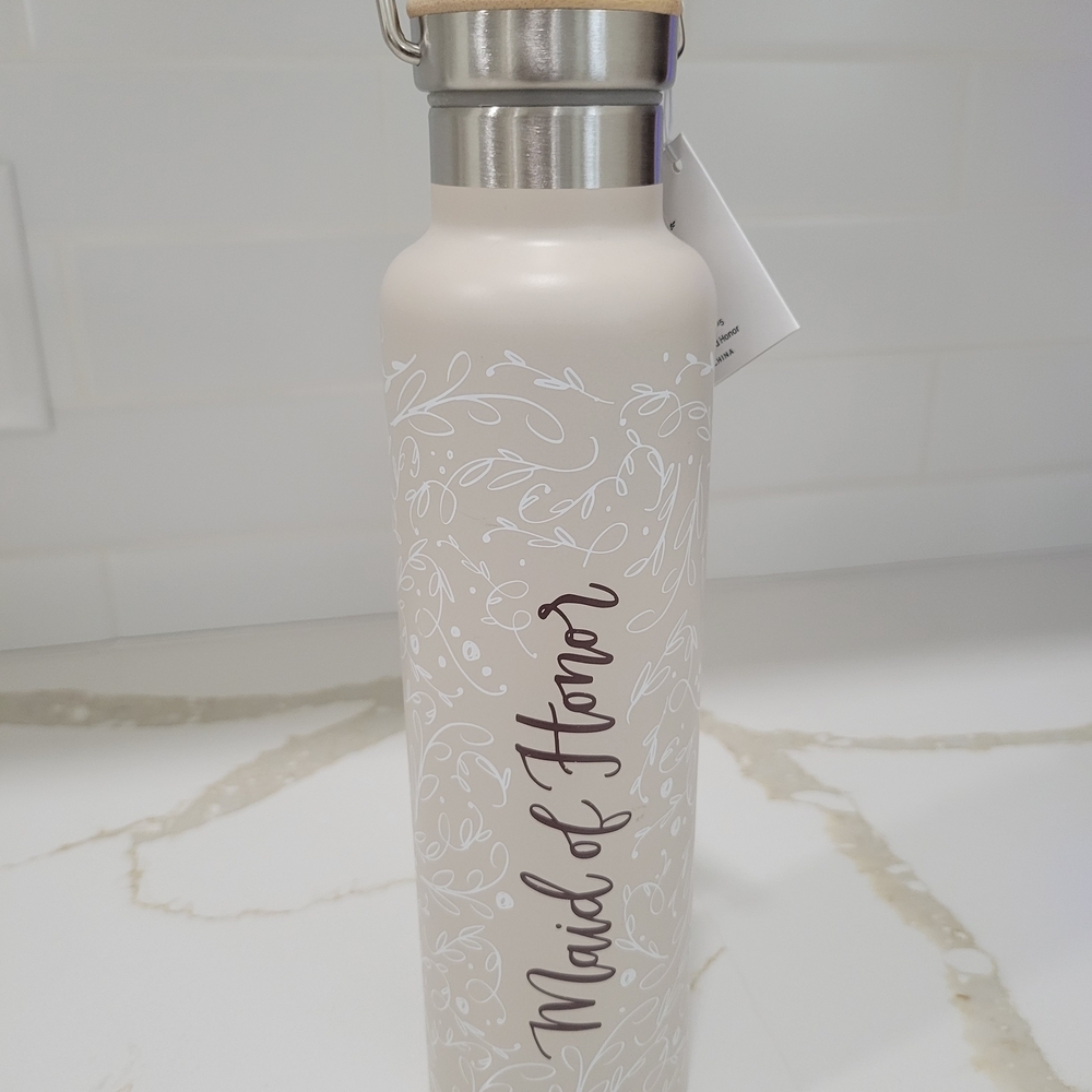 Floral Insulated Bottle - Cream